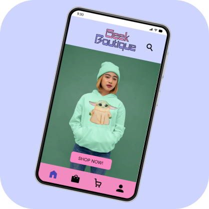 ux ui design geek boutique app